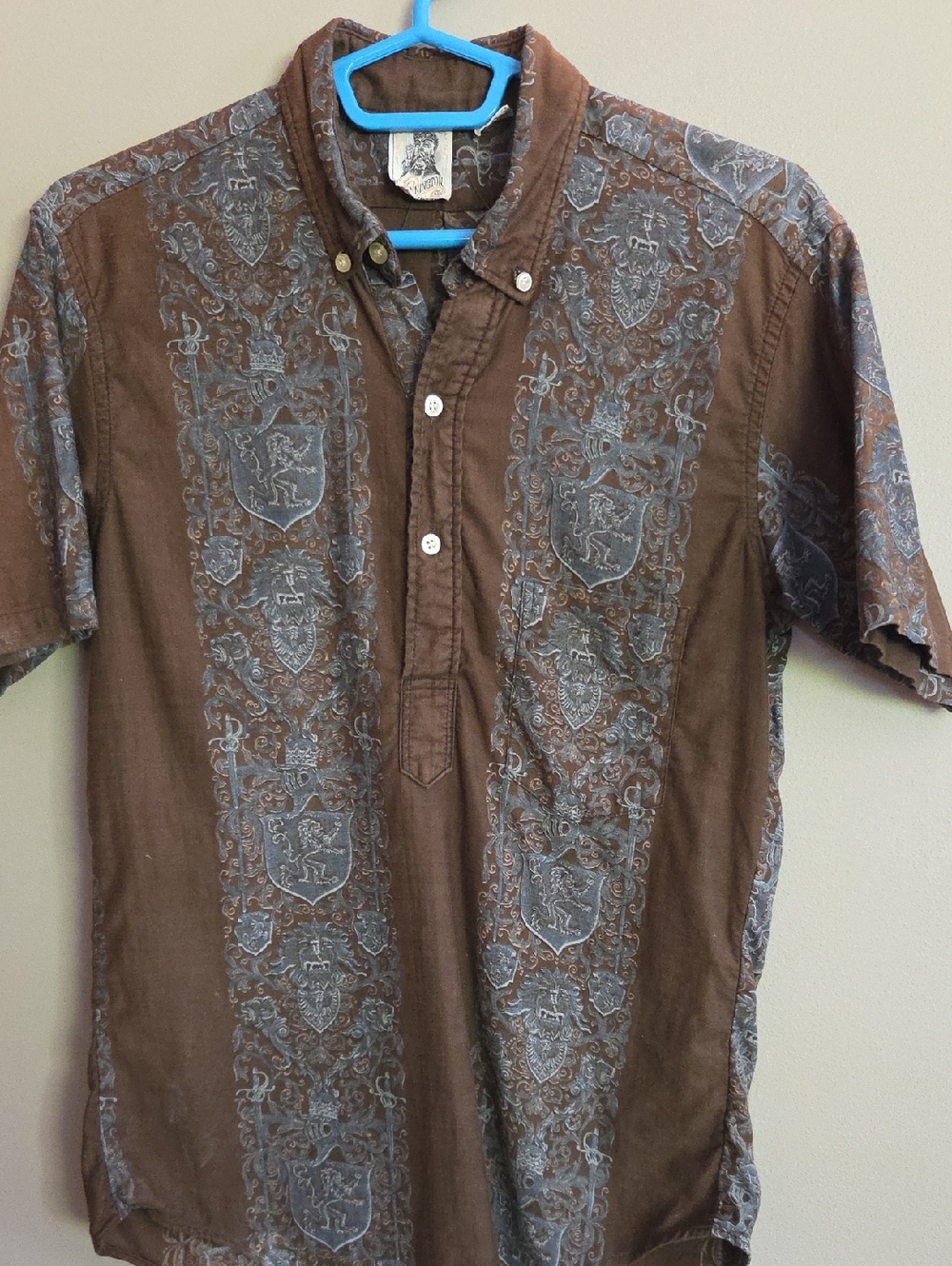 VTG KENNINGTON Brown Short-Sleeve Printed Men's Shirt
